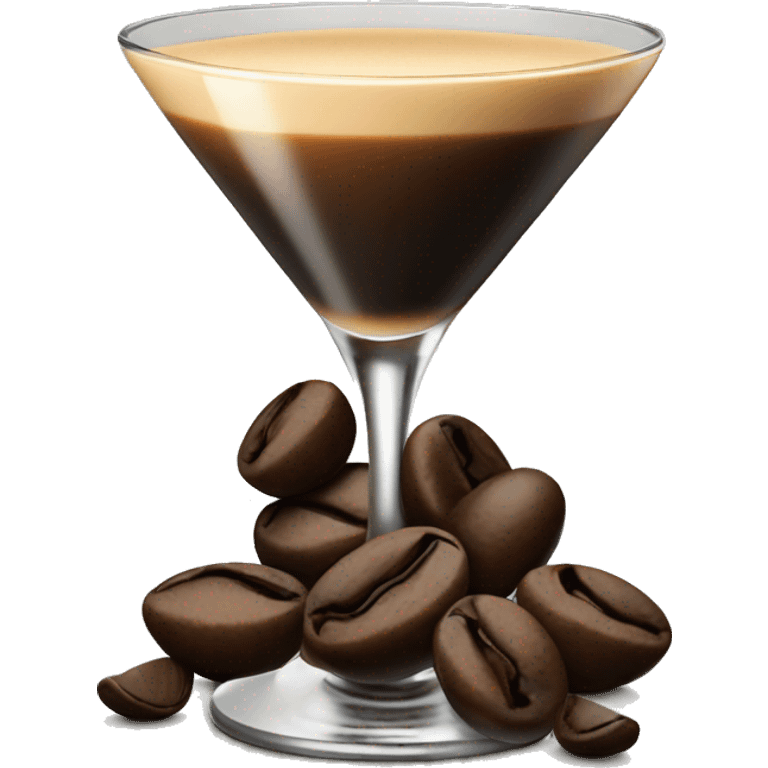 Espresso martini with three espresso beans in the glass emoji