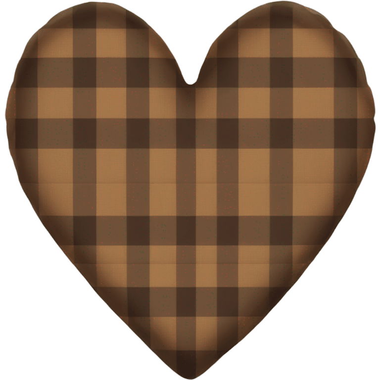 Brown plaid heart  emoji