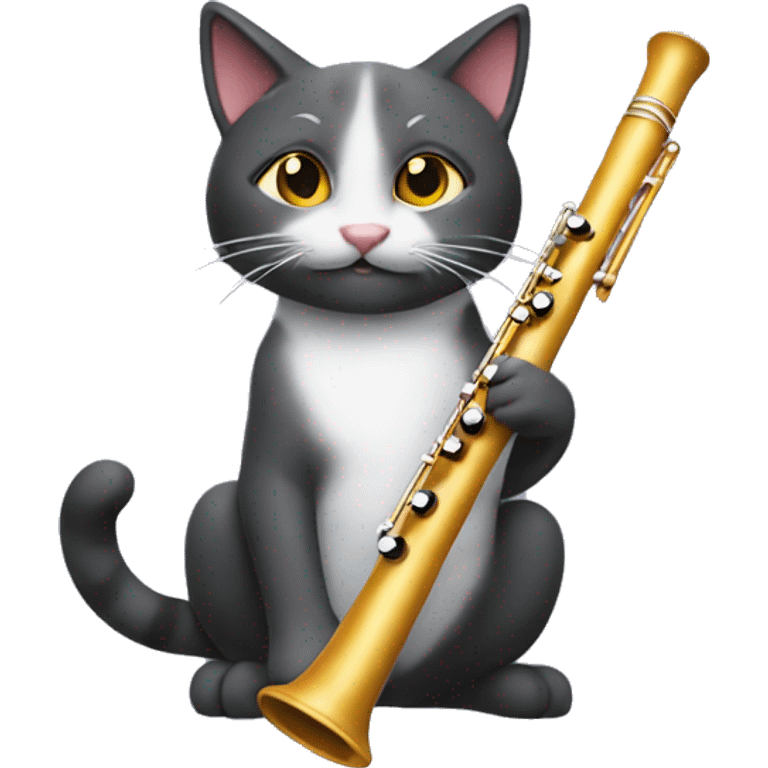 Maincoone cat playing a flute  emoji