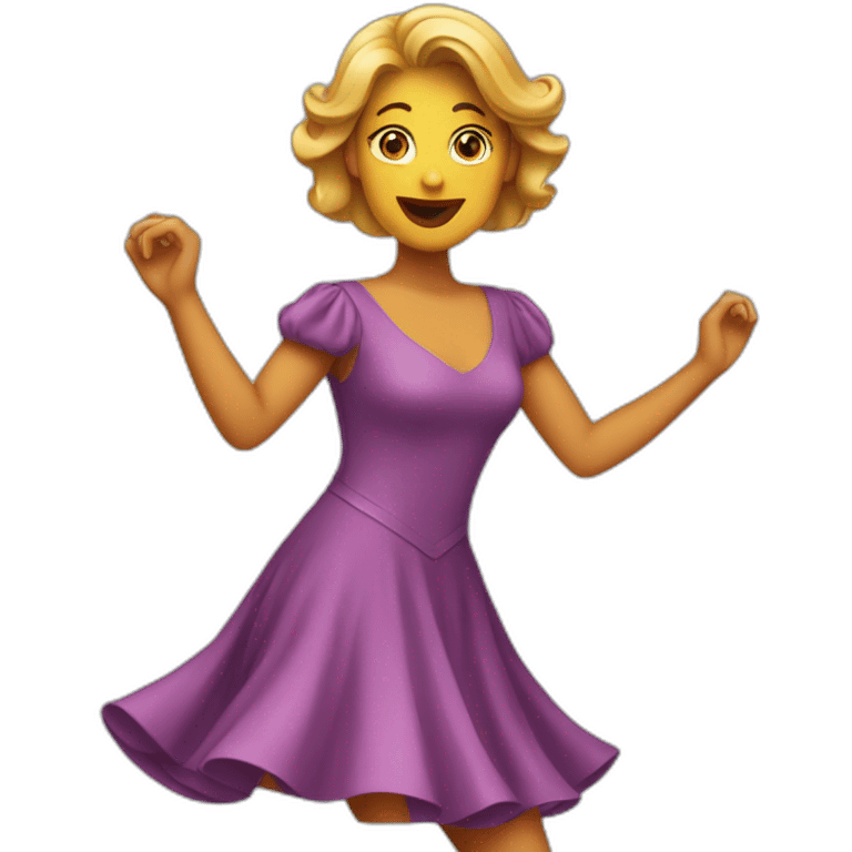 a woman wearing a dress dancing emoji