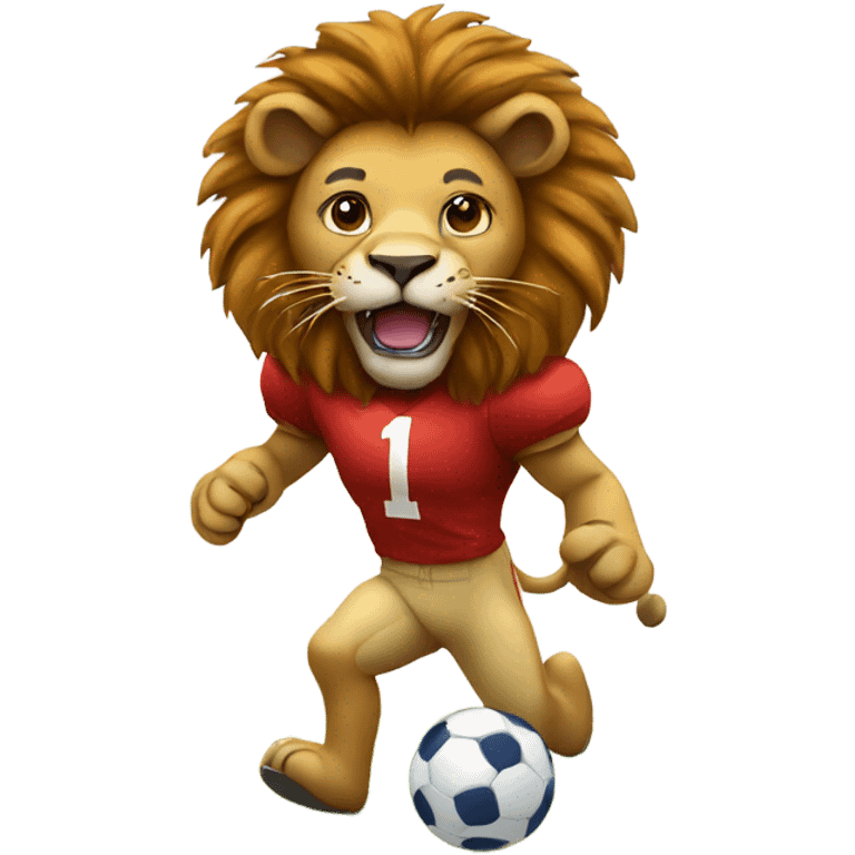 Lion playing football  emoji