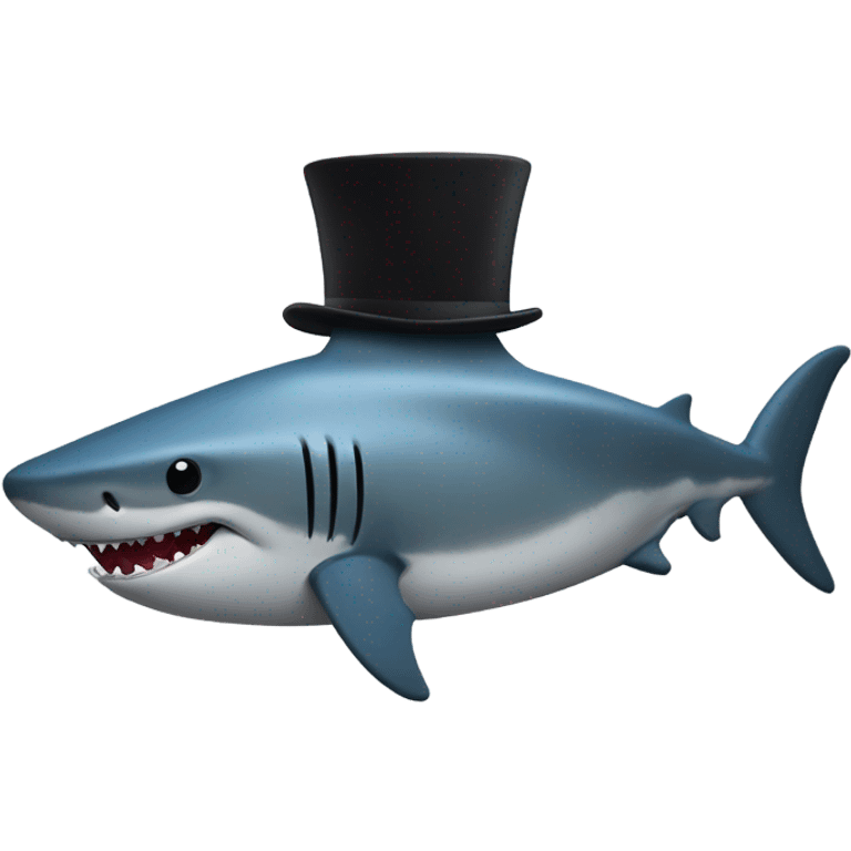 Un requin qui a un chapeau noir emoji