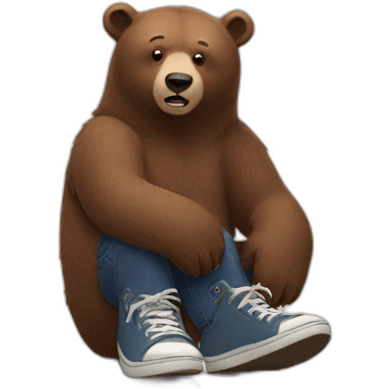 Bear with broken shoe emoji