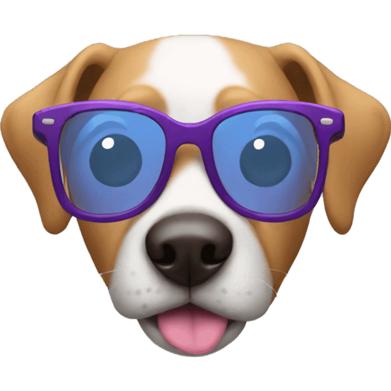 dog with pruple glases emoji