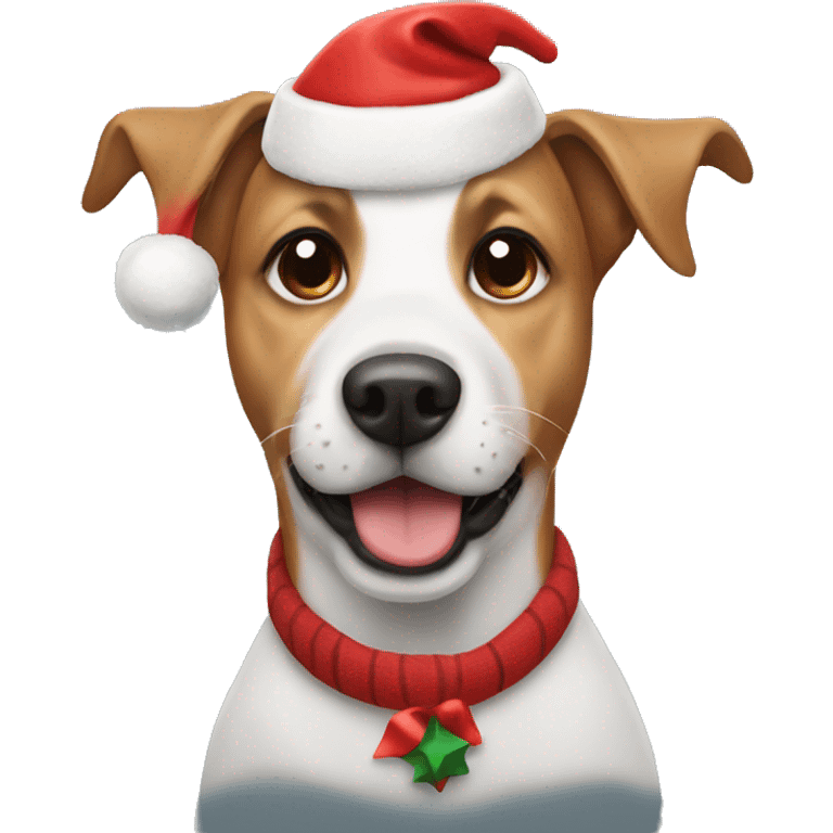 dog with christmas hat emoji