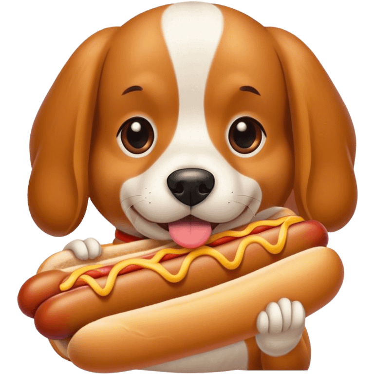 Dog eating a hot dog  emoji