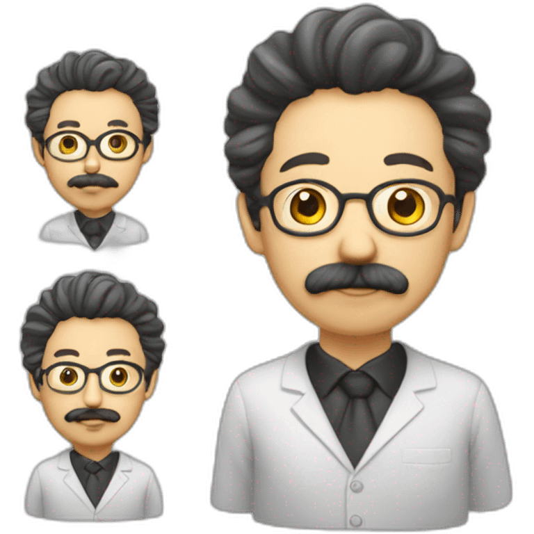 Profesor no cabello  y con bigote emoji