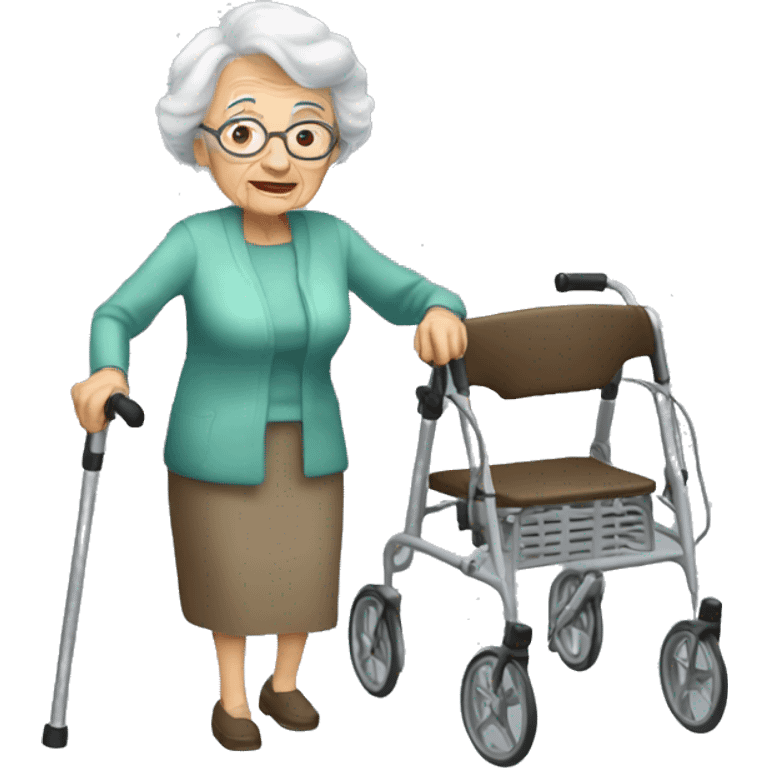 A Very old grandma with a walker emoji