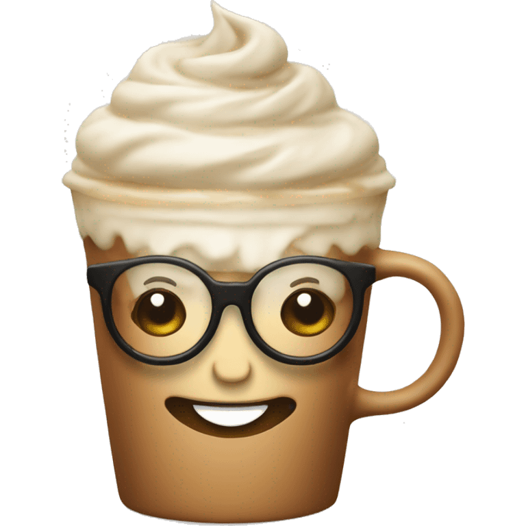 latte with glasses wearing a turban emoji