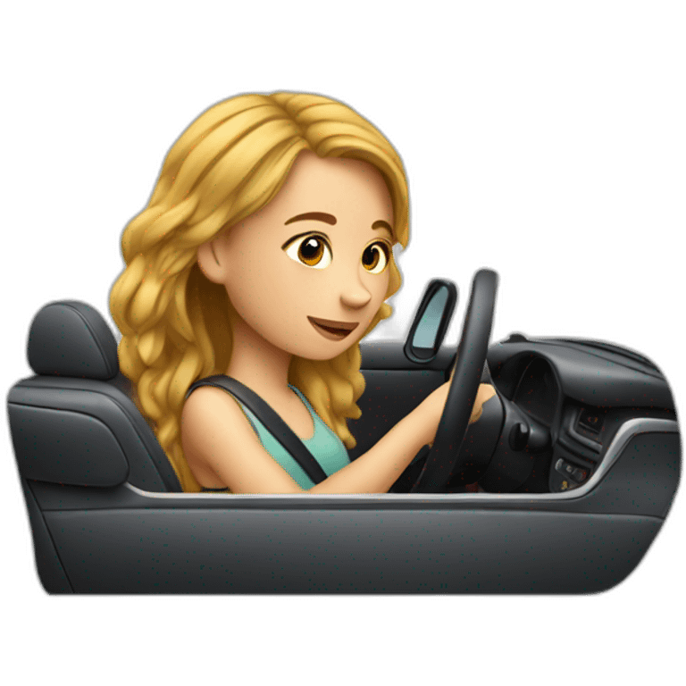 girl in car emoji