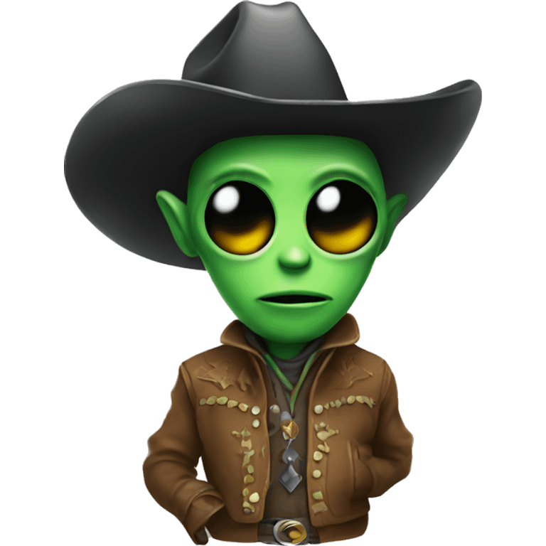 Alien wearing cowboy attire  emoji