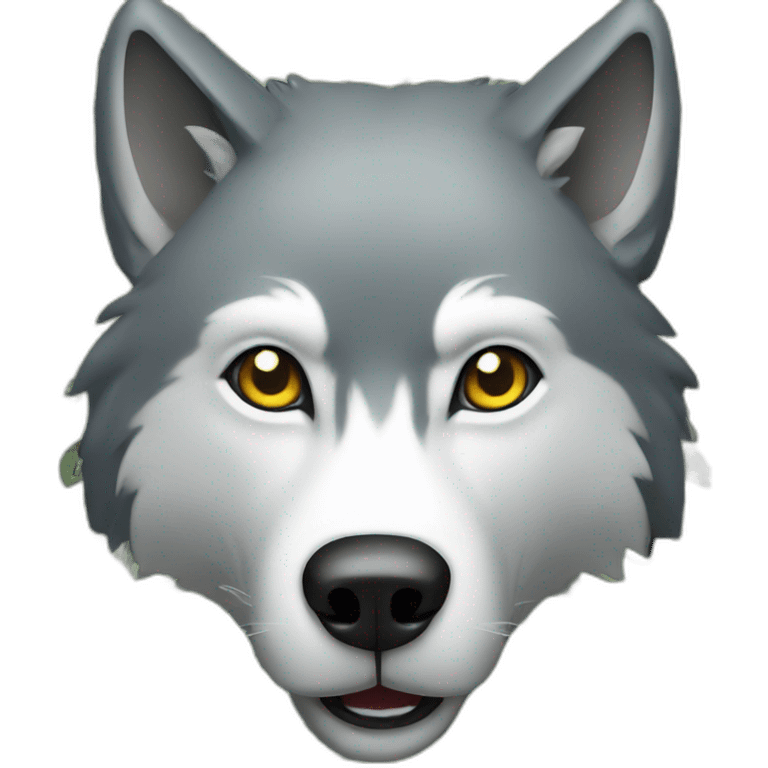 cartoon wolf money emoji