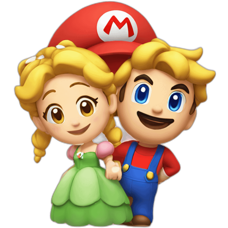 Mario and peach children emoji