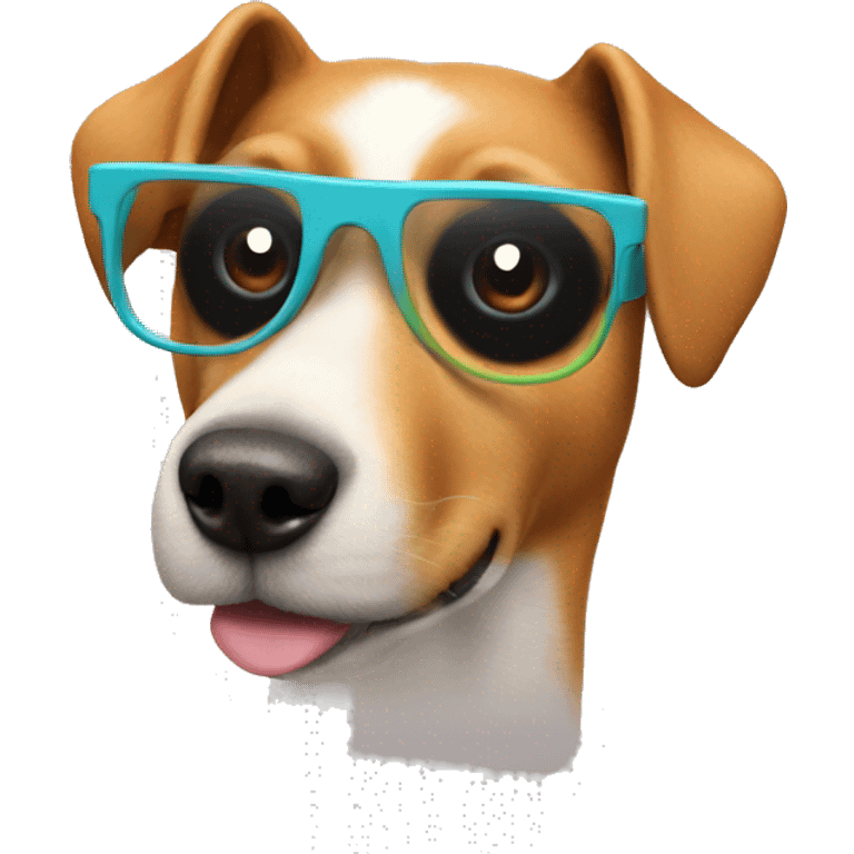 dog with 3d glasses emoji