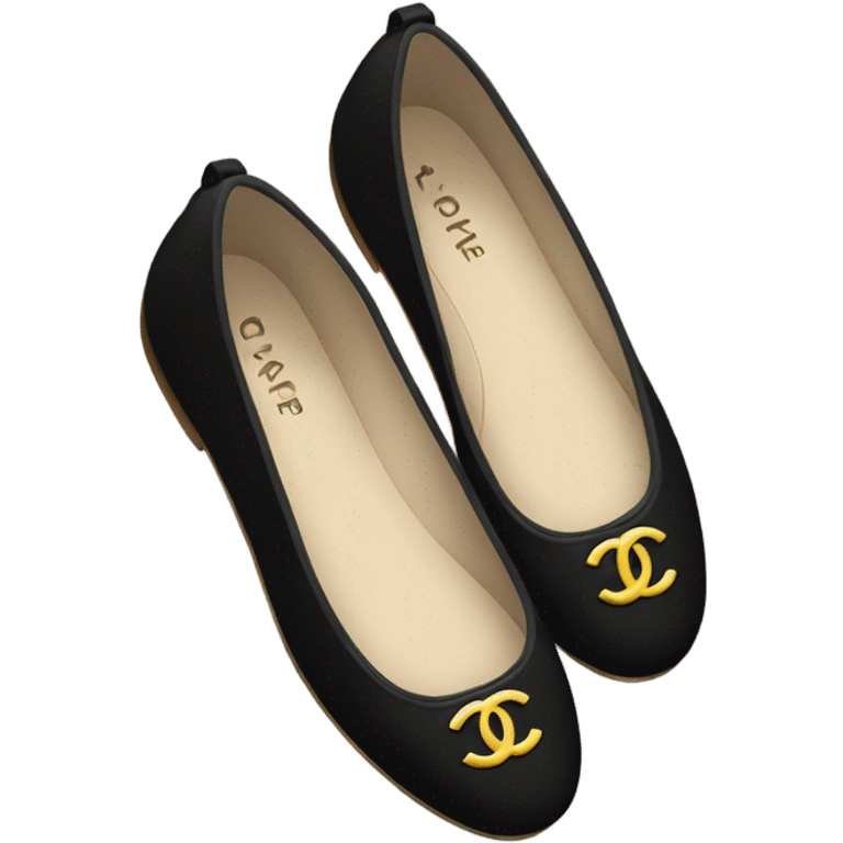 Black Chanel ballet flats emoji