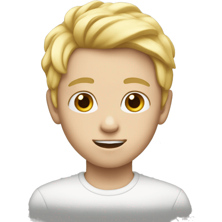 kid with blond hair and white skin and  emoji