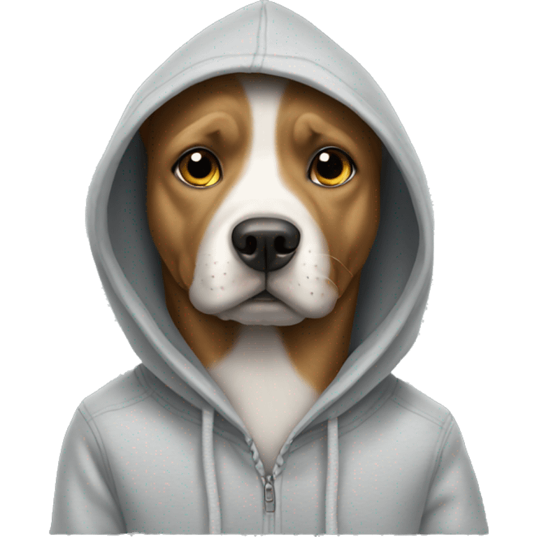 Dog wearing hoodie emoji