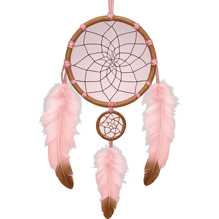 Blush pink dream catcher with feathers  emoji