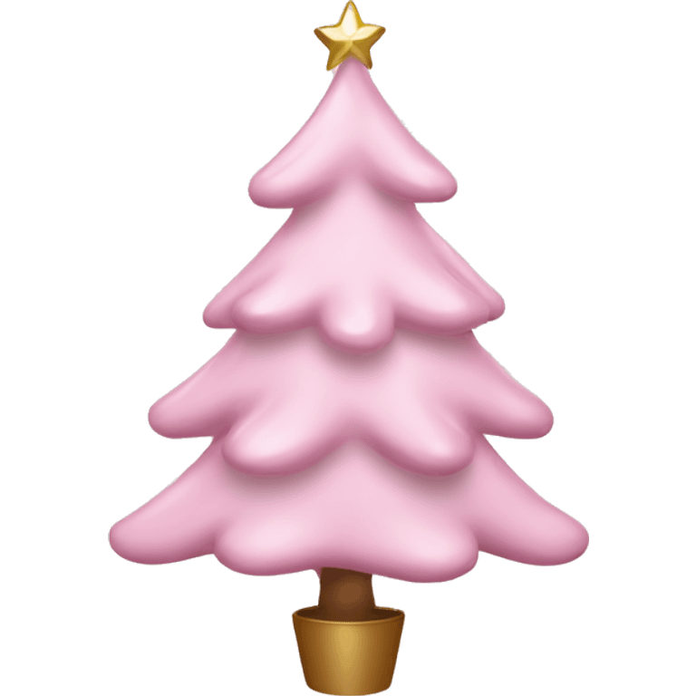 Light pink christmas tree with ornaments emoji