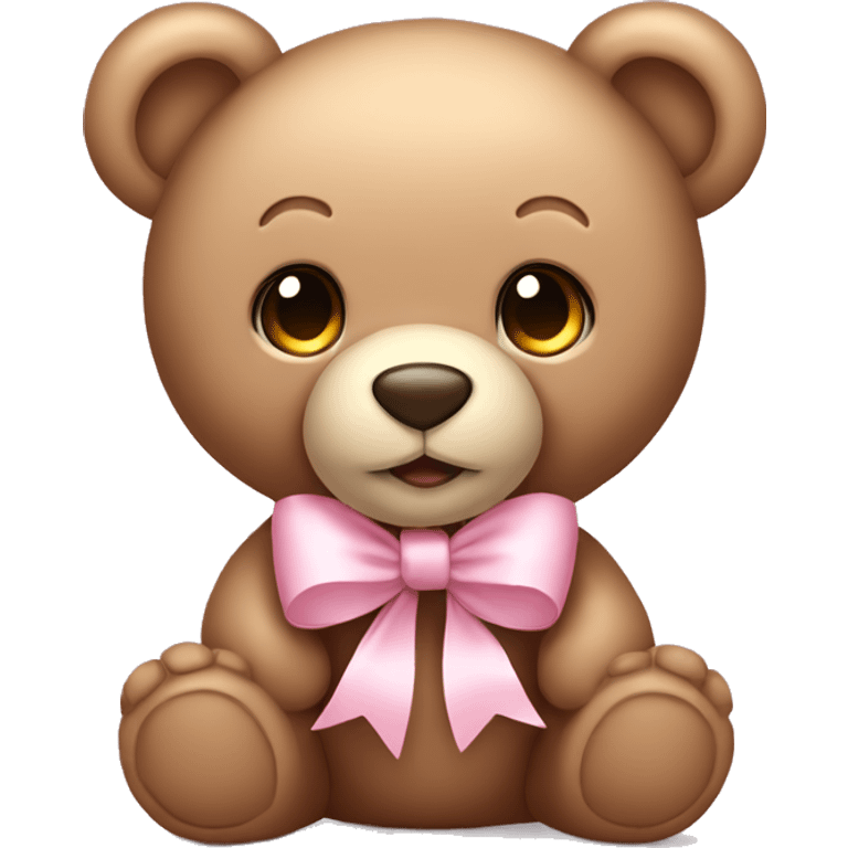 Teddy bear with light pink bow  emoji