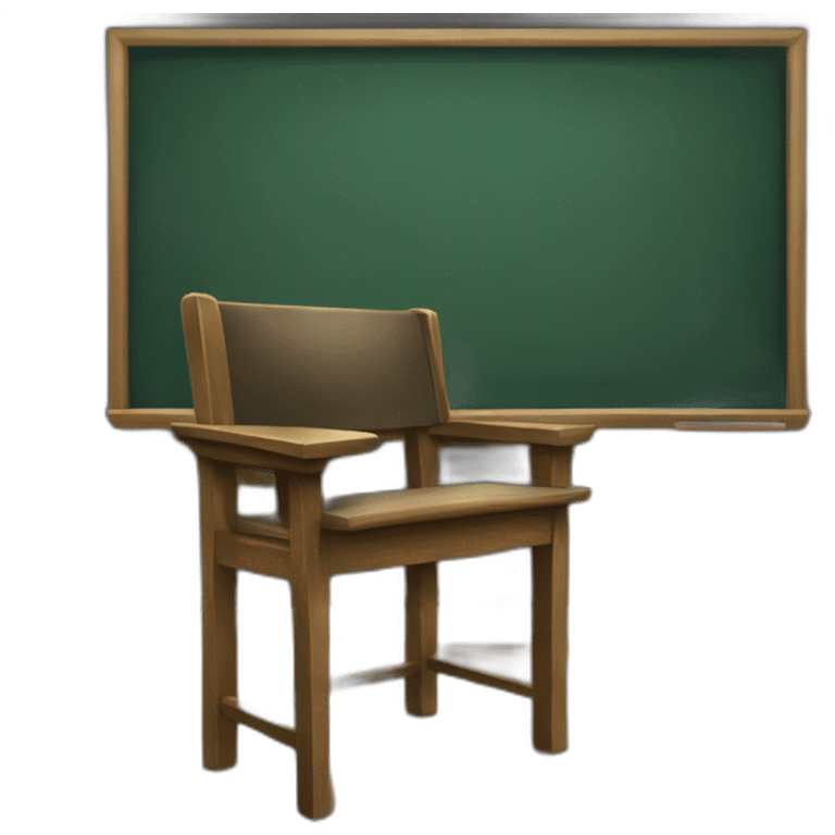 teacher's chair in front of a blackboard emoji