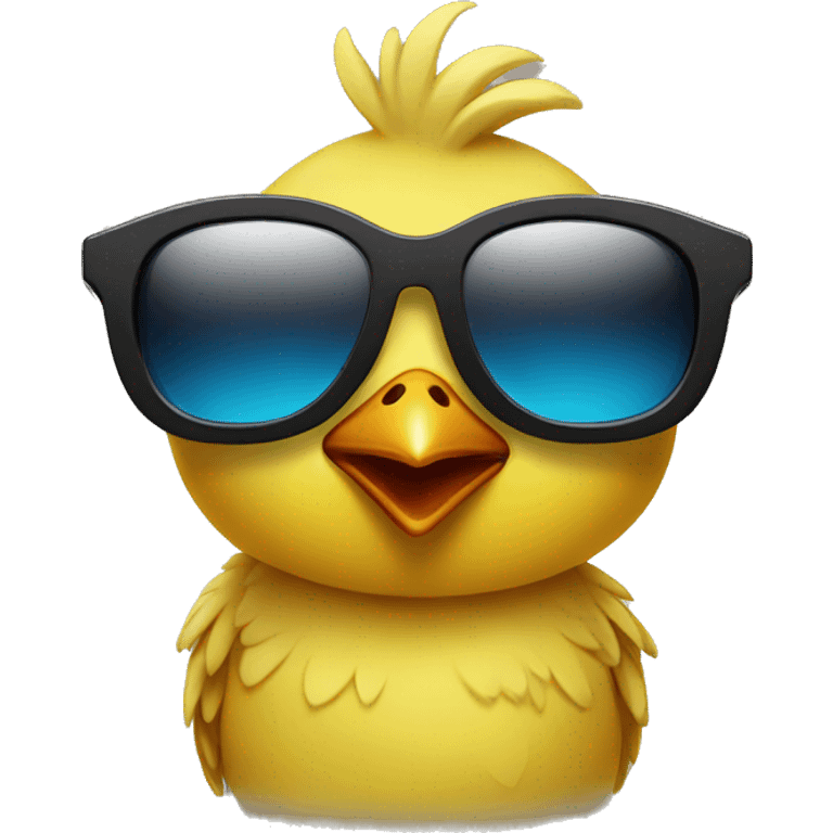 Yellow chick wearing dark sunglasses emoji