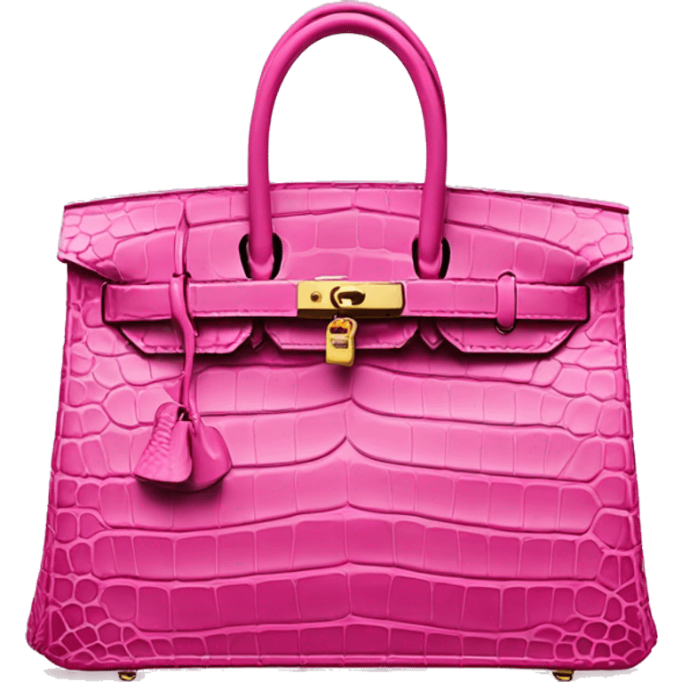 Birkin bag pink crocodile emoji