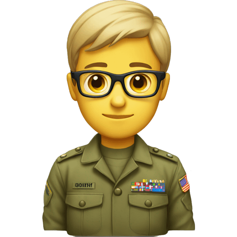 boy, army, eye spec emoji