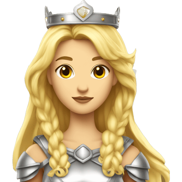 Blond Valkyrie full body with crown with wings emoji