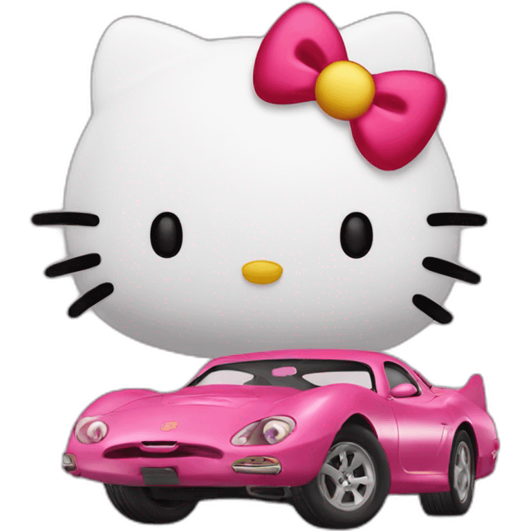 Hello kitty in flash mcqueen emoji