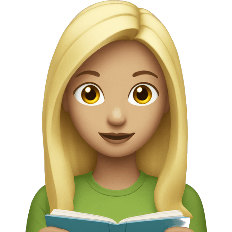 One Blonde girl reading  emoji