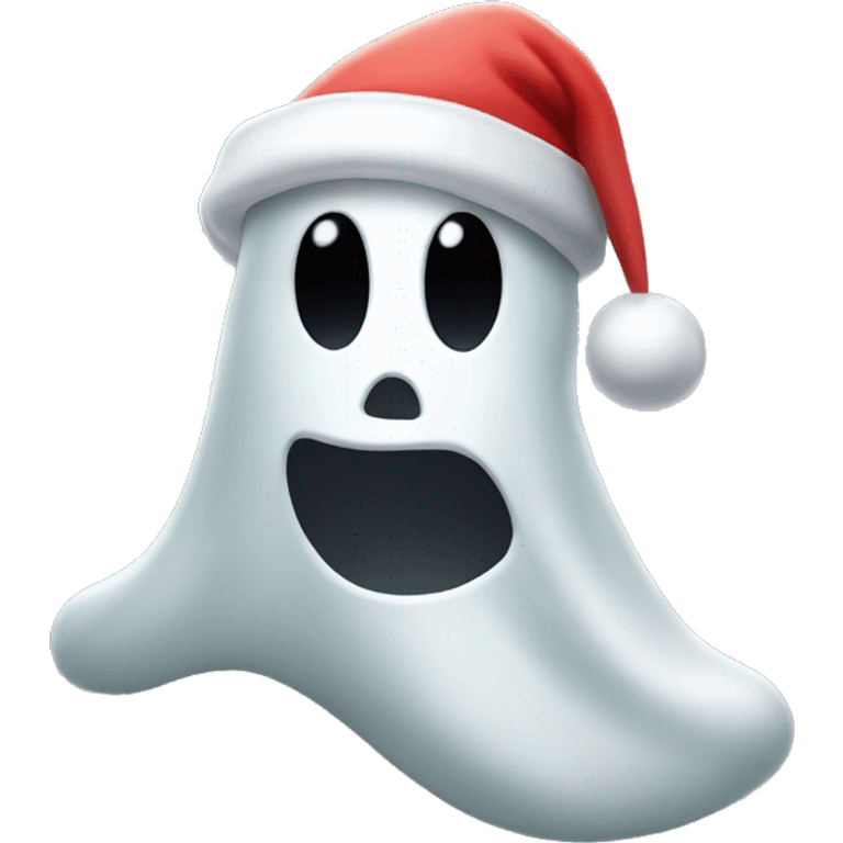 ghost with christmas hat emoji