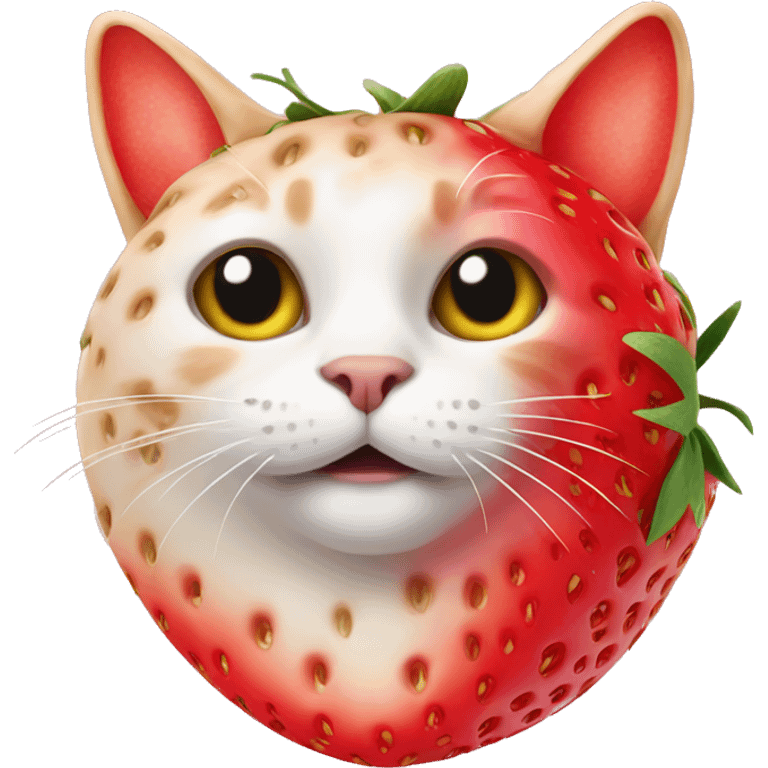 Cat made of strawberry emoji