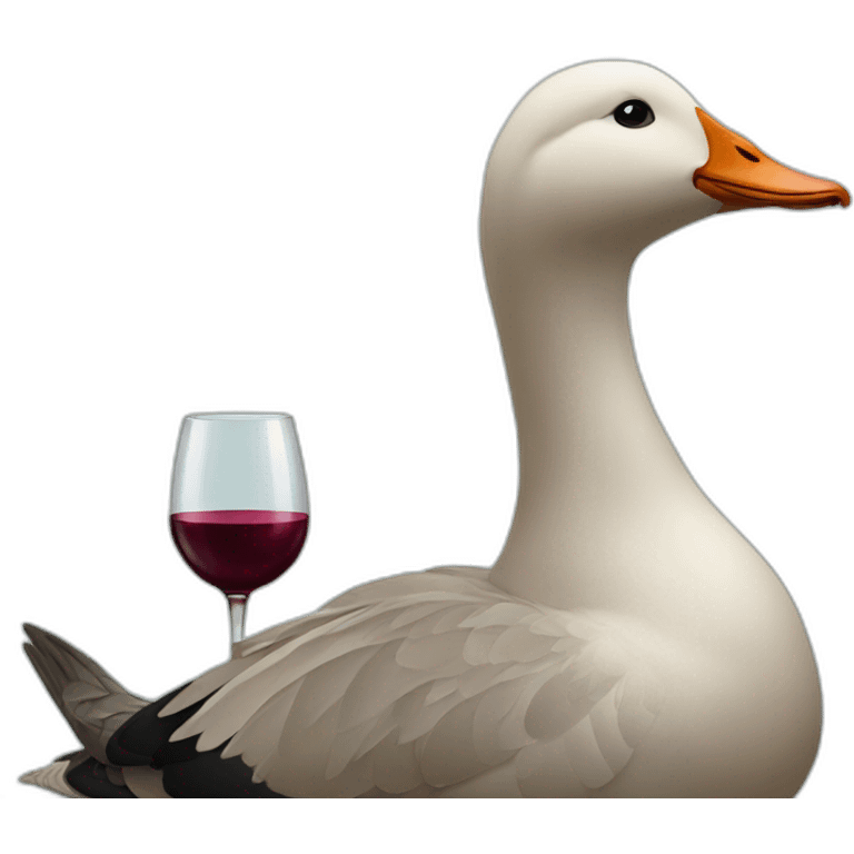 fancy goose drinking wine emoji