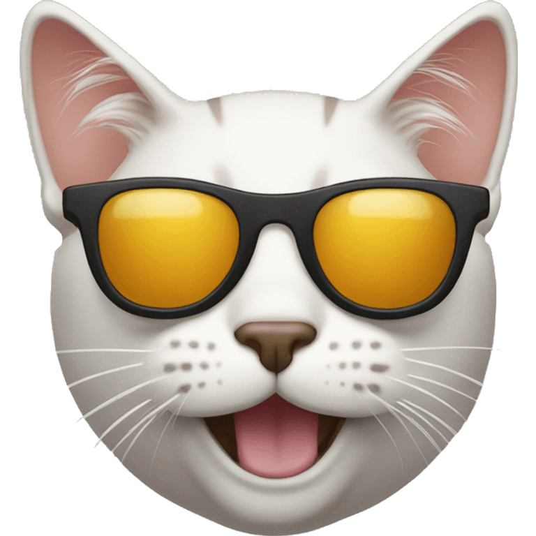 Cat with sunglasses mewing emoji