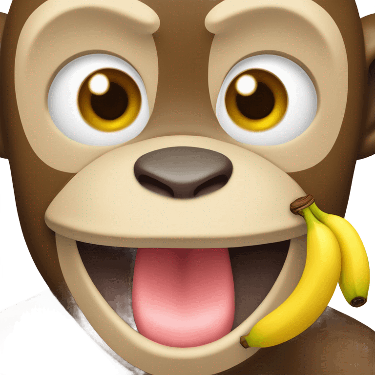 Monkey drooling and sucking banana emoji