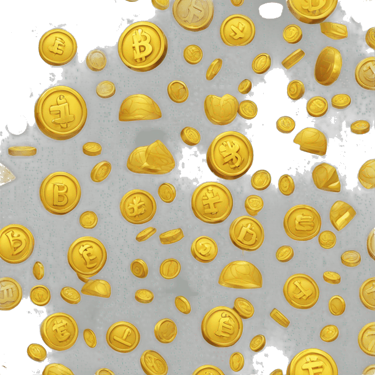 crypto-monnaie avec des symboles monétaires, des chaînes de blocs ou des pièces de monnaie emoji