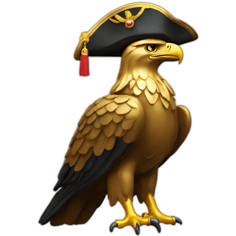 statue golden eagle with napoleon tricorne hat emoji