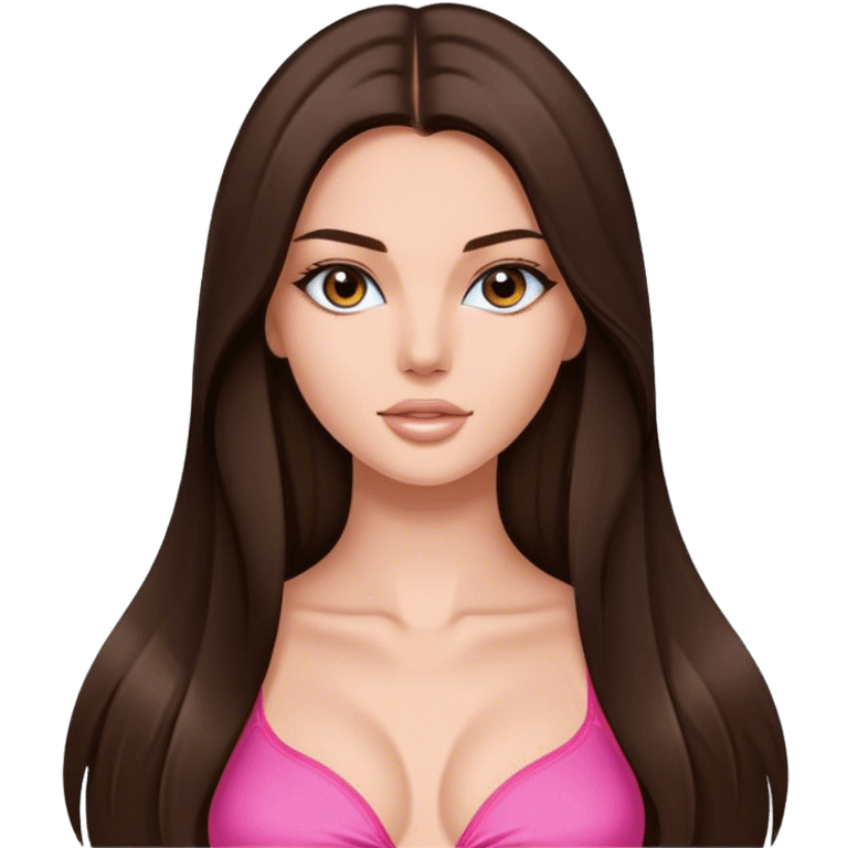 victoria’s secret model with long brunette straight hair emoji