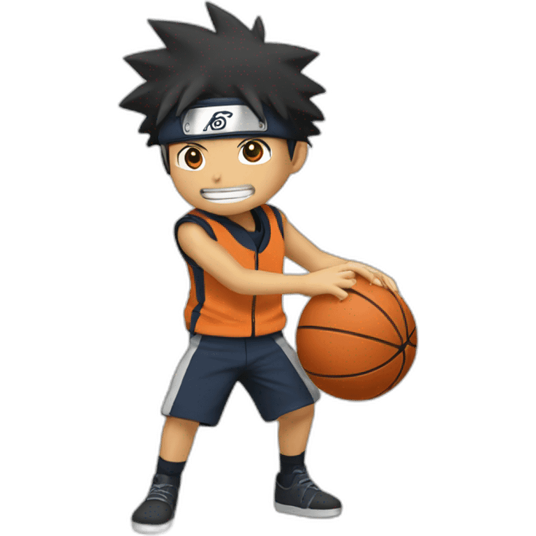 Naruto is playing basket emoji