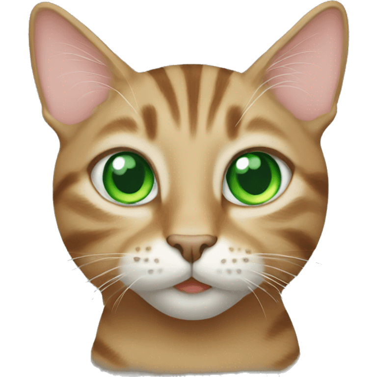 Tabby cat with green eyes emoji