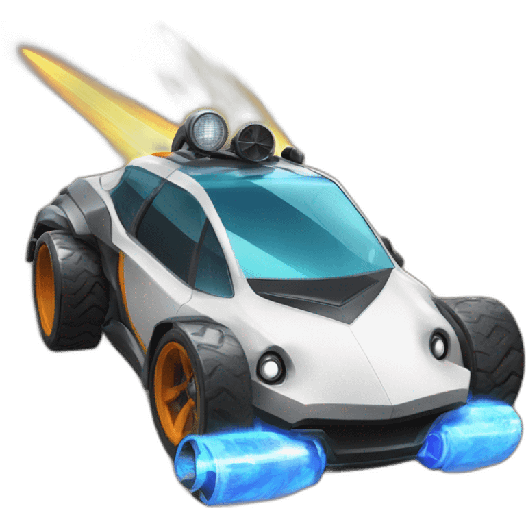 pingouin qui conduit une voiture de rocket league emoji