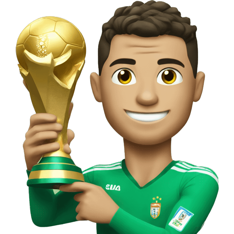 Cristiano Ronaldo with the World Cup award  emoji