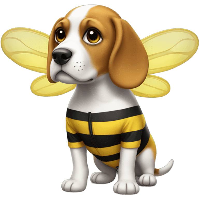 beagle wearing a bee suit emoji