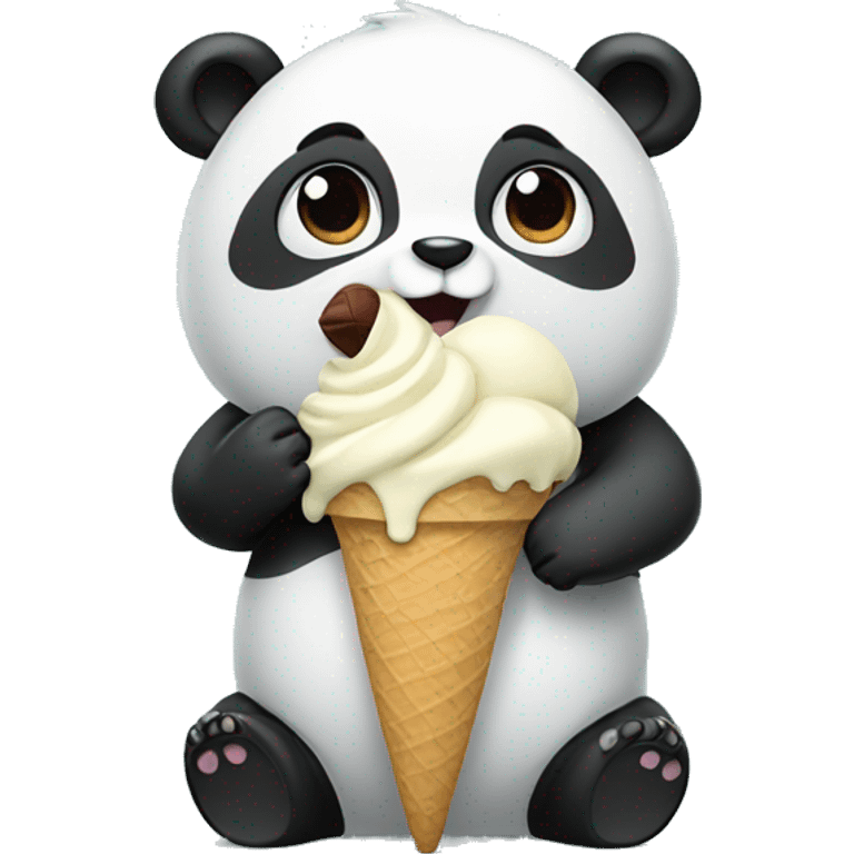 Panda eating ice cream  emoji