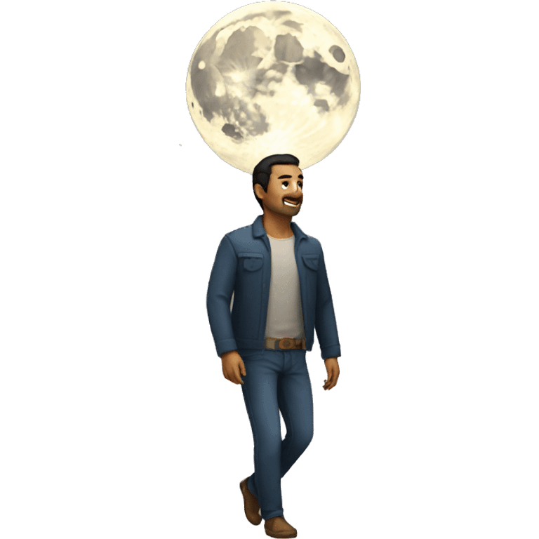 Hombre andando por la luna emoji