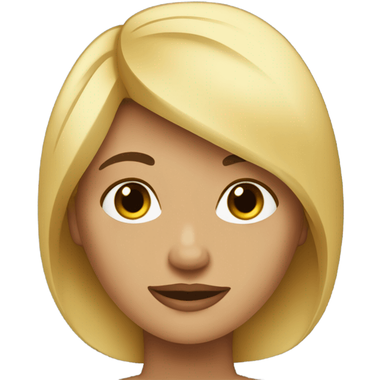 Chica rubia con pelo negro largo emoji