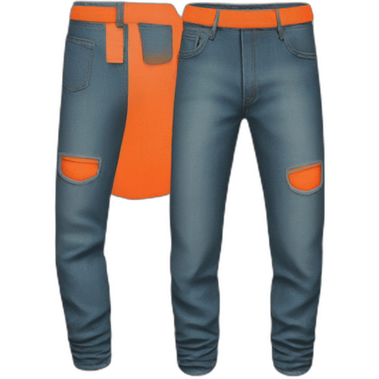 Neon orange yeezy denim pants emoji