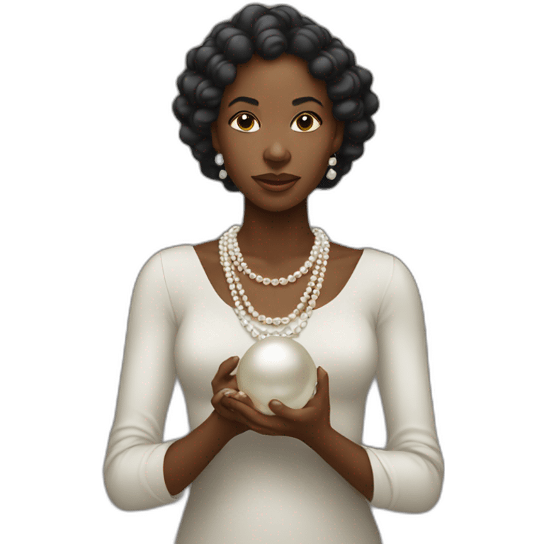 Black woman clutching  pearls emoji