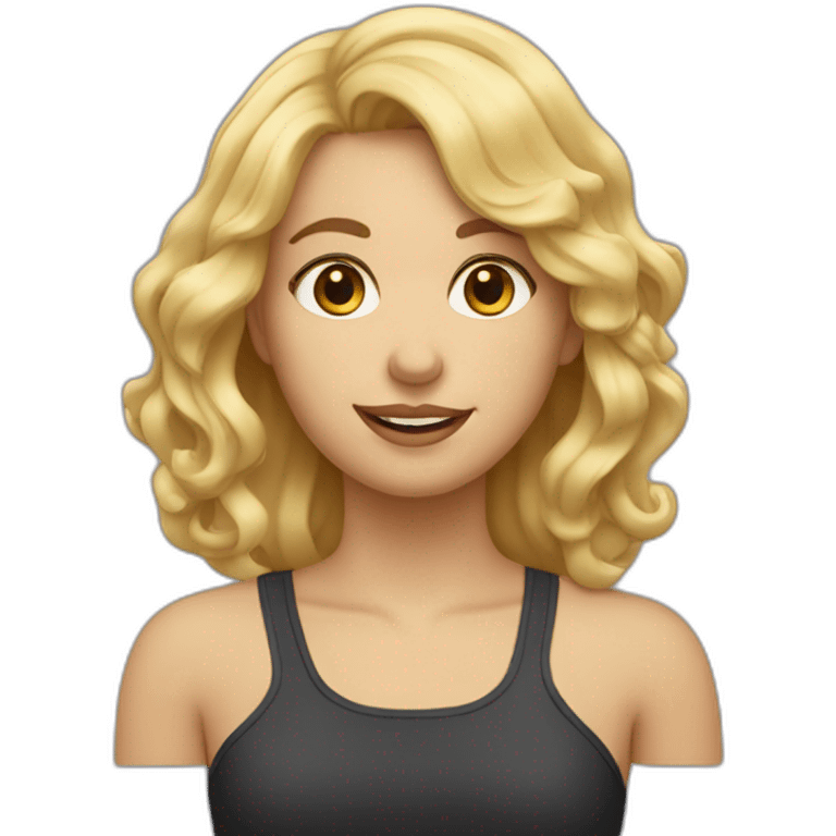 Une fille blonde aux cheveux ondulé emoji